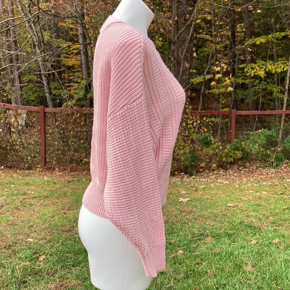 Miss Selfridge cable and shaker knit cross strap light pink sweat NWT size 2 - Picture 5 of 6